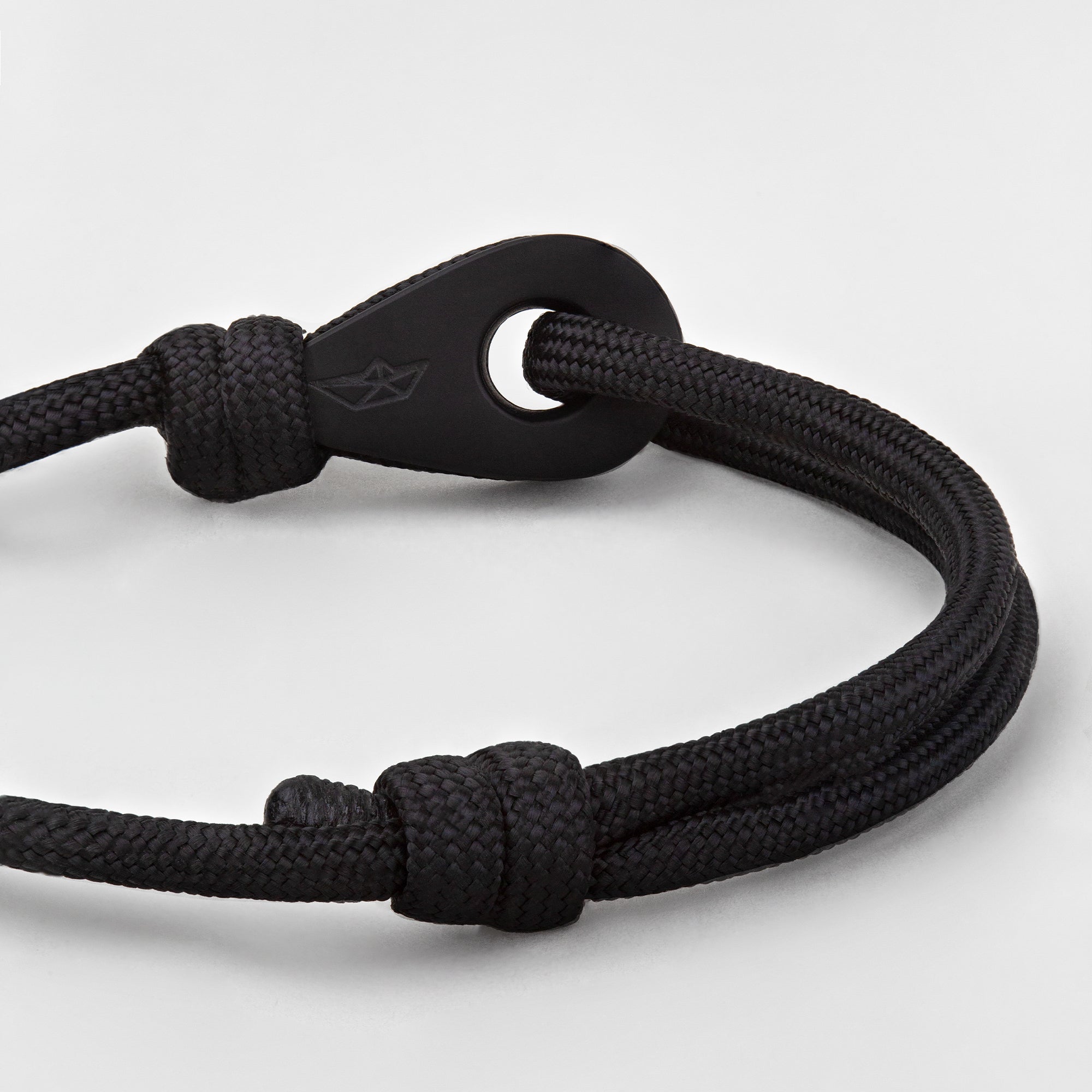 ANTILLA Mens Womens Thimble Charm Bracelets Paracord Rope Wristbands Black Matte Black