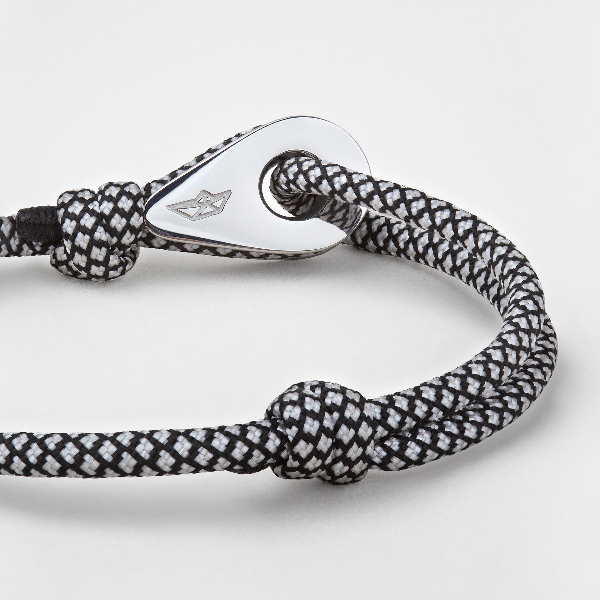 COLON Mens Womens Thimble Charm Bracelets Paracord Rope Wristbands Black White Silver