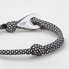 COLON Mens Womens Thimble Charm Bracelets Paracord Rope Wristbands Black White Silver