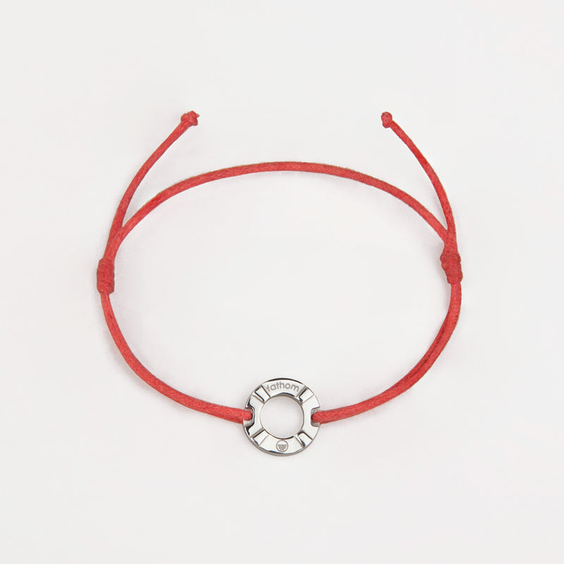 KEFLAVIK Mens Womens Buoy Charm String Friendship Bracelets Love His and Hers For Men and Women Silver Red