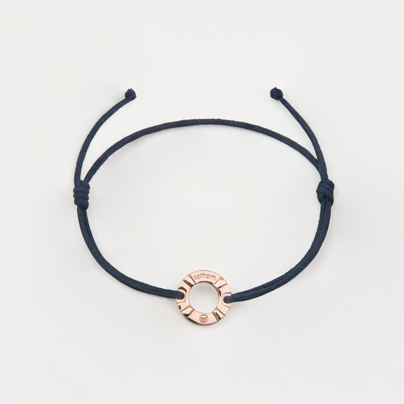 KHALIFA Mens Womens Buoy Charm String Friendship Bracelets Love His and Hers For Men and Women Rose Gold Navy Blue