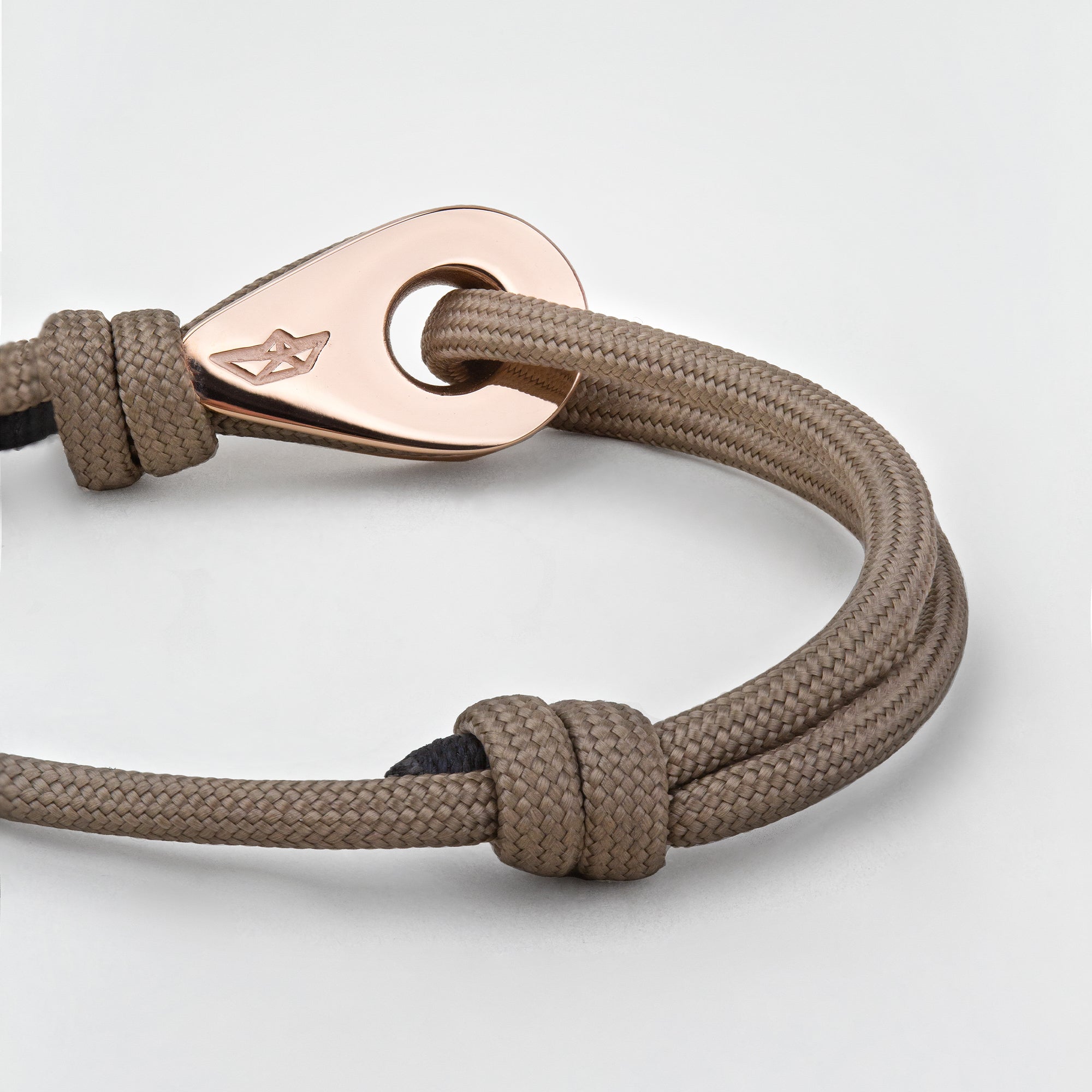 KOBE Mens Womens Thimble Charm Bracelets Paracord Rope Wristbands Tan Rose Gold