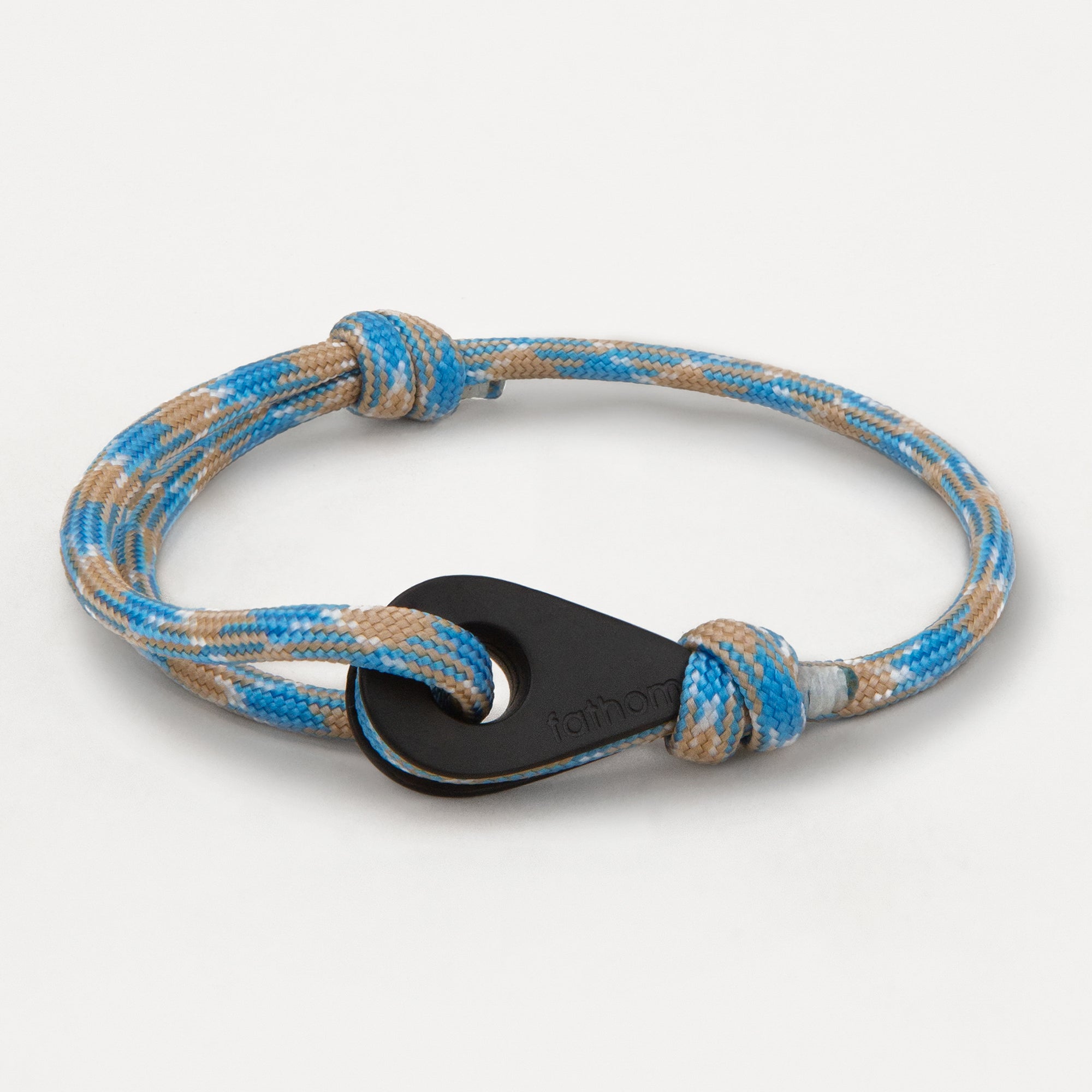 MELBOURNE Mens Womens Thimble Charm Bracelets Paracord Rope Wristbands Light Blue Beige Matte Black