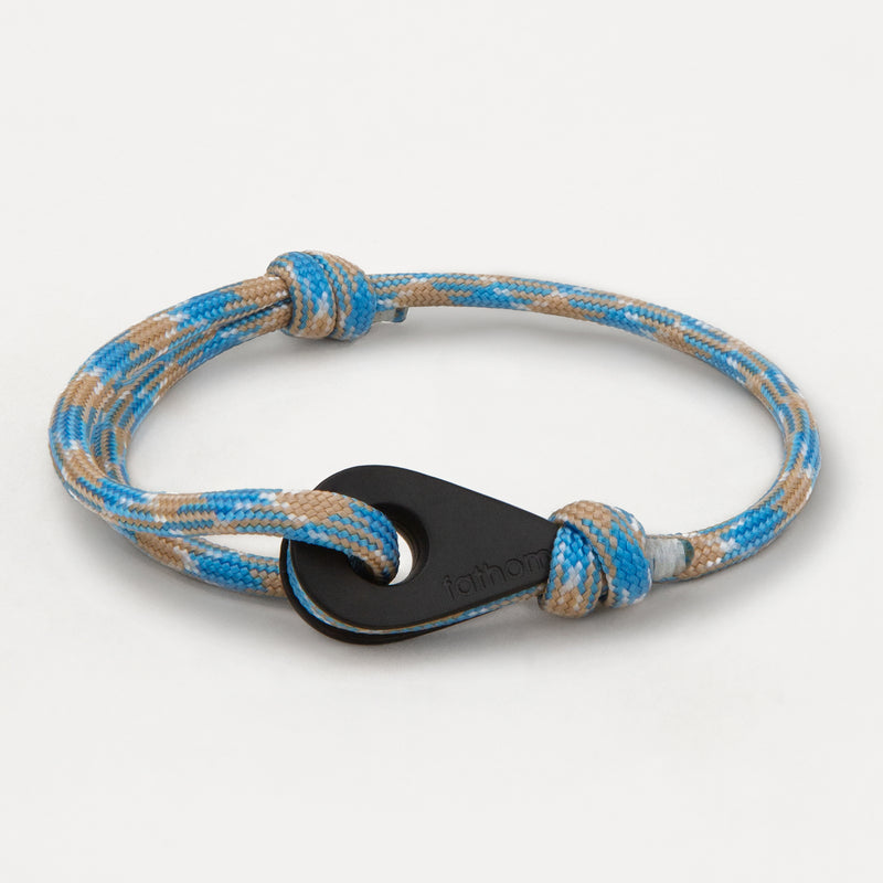 MELBOURNE Mens Womens Thimble Charm Bracelets Paracord Rope Wristbands Light Blue Beige Matte Black