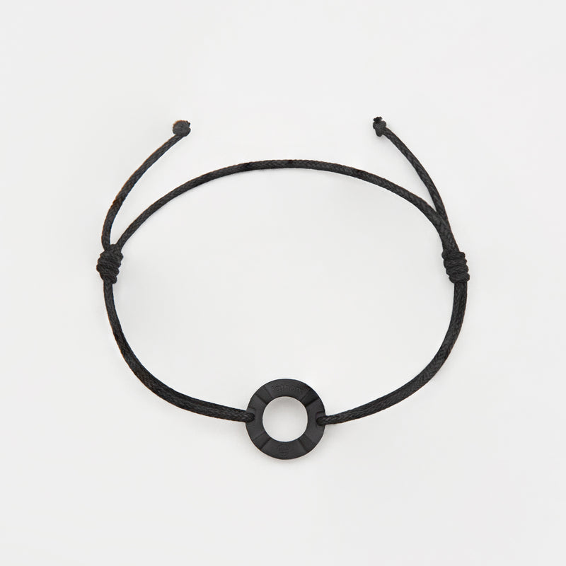 MIRANDA Mens Womens Buoy Charm Friendship String Bracelets Love His and Hers For Men and Women Matte Black Black