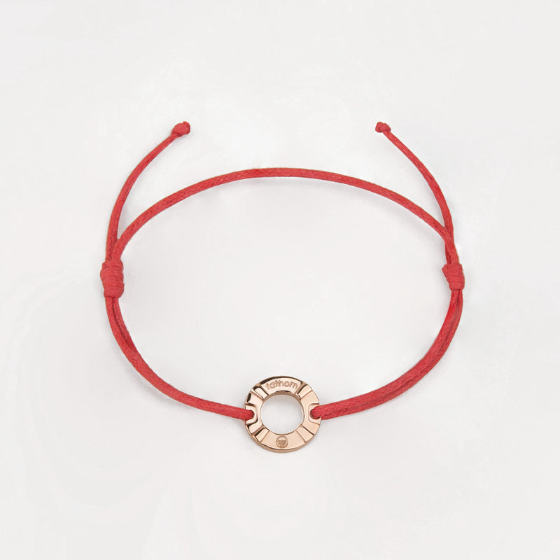 PORT NAGASAKI Mens Womens Buoy Charm String Friendship Bracelets Love His and Hers For Men and Women Rose Gold Red