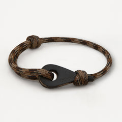 SAO TOME Mens Womens Thimble Charm Bracelets Paracord Rope Wristbands Camouflage Matte Black