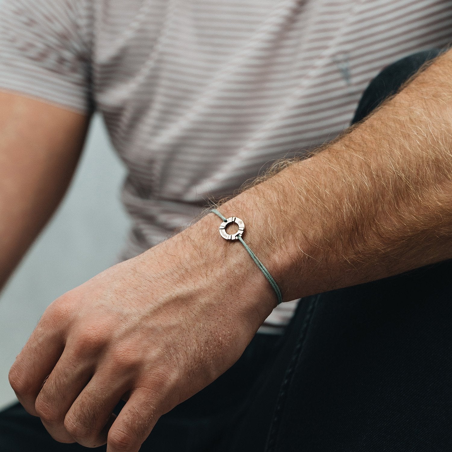 RUNDVIK Mens Womens Buoy Charm String Friendship Bracelets Love His and Hers For Men and Women Rose Gold Sage Green | Fathom Bracelets