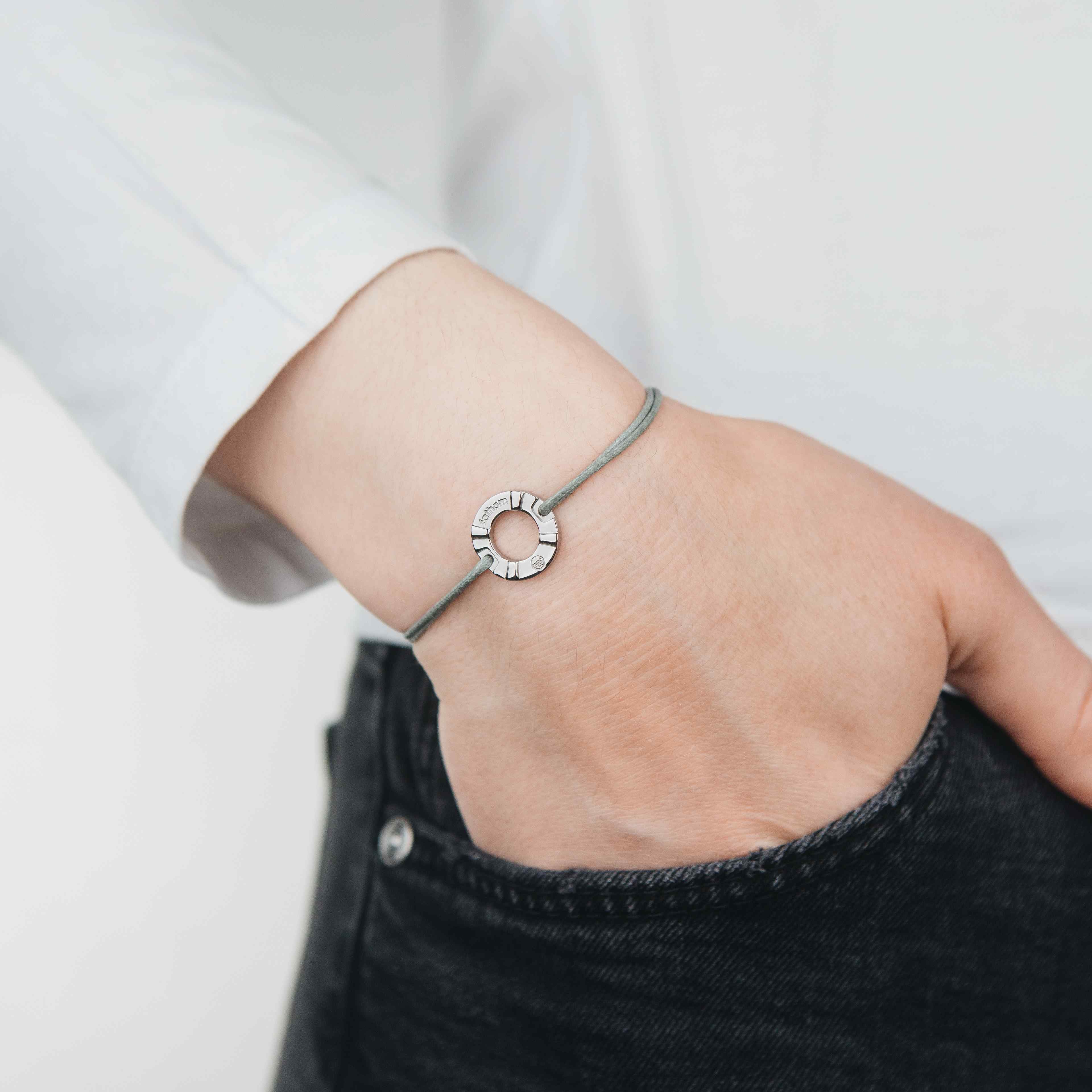 NAURU Mens Womens Buoy Charm String Friendship Bracelets Love His and Hers For Men and Women Silver Sage Green