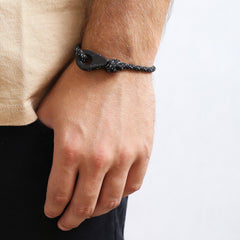 MANILA Mens Womens Thimble Charm Bracelets Paracord Rope Wristbands Starry Night Matte Black | Fathom Bracelets