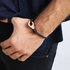 SAN LORENZO Mens Womens Thimble Charm Bracelets Paracord Rope Wristbands Black Rose Gold | Fathom Bracelets