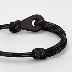 APIA Mens Womens Thimble Charm Bracelets Paracord Rope Wristbands Black Grey Matte Black