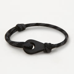 APIA Mens Womens Thimble Charm Bracelets Paracord Rope Wristbands Black Grey Matte Black