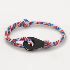 BUENOS AIRES Mens Womens Thimble Charm Bracelets Paracord Rope Wristbands Red Blue White Matte Black