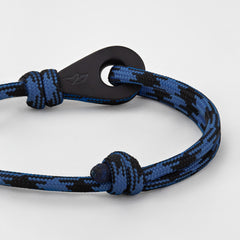 CARTAGENA Mens Womens Thimble Charm Bracelets Paracord Rope Wristbands Black Blue Matte Black