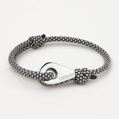 COLON Mens Womens Thimble Charm Bracelets Paracord Rope Wristbands Black White Silver