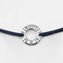 DA NANG Mens Womens Buoy Charm String Friendship Bracelets Love His and Hers For Men and Women Silver Navy Blue