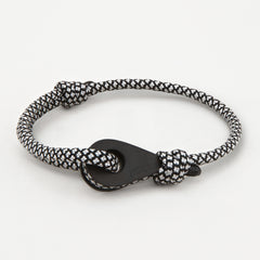 DOHA Mens Womens Thimble Charm Bracelets Paracord Rope Wristbands Black White Matte Black