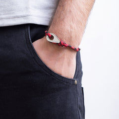 LOS ANGELES Mens Womens Thimble Charm Bracelets Paracord Rope Wristbands Black Red Silver | Fathom Bracelets