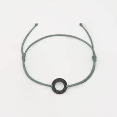 KARLSTAD Mens Womens Buoy Charm String Friendship Bracelets Love His and Hers For Men and Women Matte Black Sage Green