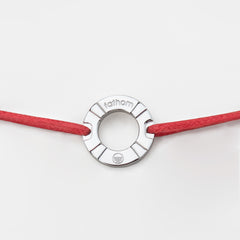 KEFLAVIK Mens Womens Buoy Charm String Friendship Bracelets Love His and Hers For Men and Women Silver Red