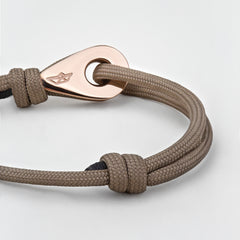 KOBE Mens Womens Thimble Charm Bracelets Paracord Rope Wristbands Tan Rose Gold