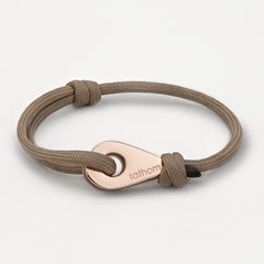 KOBE Mens Womens Thimble Charm Bracelets Paracord Rope Wristbands Tan Rose Gold