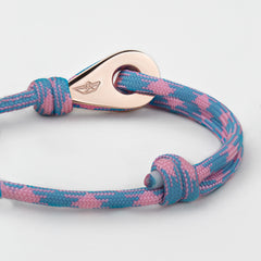 LAGOS Mens Womens Thimble Charm Bracelets Paracord Rope Wristbands Blue Pink Rose Gold