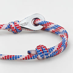 LA SPEZIA Mens Womens Thimble Charm Bracelets Paracord Rope Wristbands Red Blue White Silver