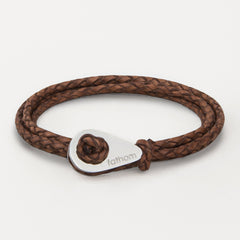 LILLESAND Bracelet en Cuir Tressé Marron