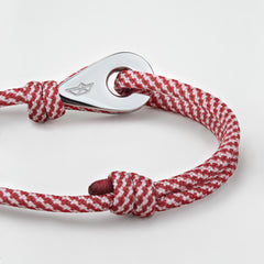 LONDONDERRY Mens Womens Thimble Charm Bracelets Paracord Rope Wristbands Red White Silver