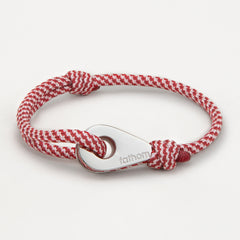 LONDONDERRY Mens Womens Thimble Charm Bracelets Paracord Rope Wristbands Red White Silver