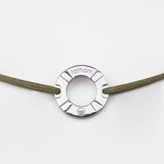 LUARCA Mens Womens Buoy Charm String Friendship Bracelets Love His and Hers For Men and Women Silver Olive Green