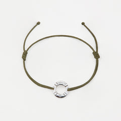 LUARCA Mens Womens Buoy Charm String Friendship Bracelets Love His and Hers For Men and Women Silver Olive Green