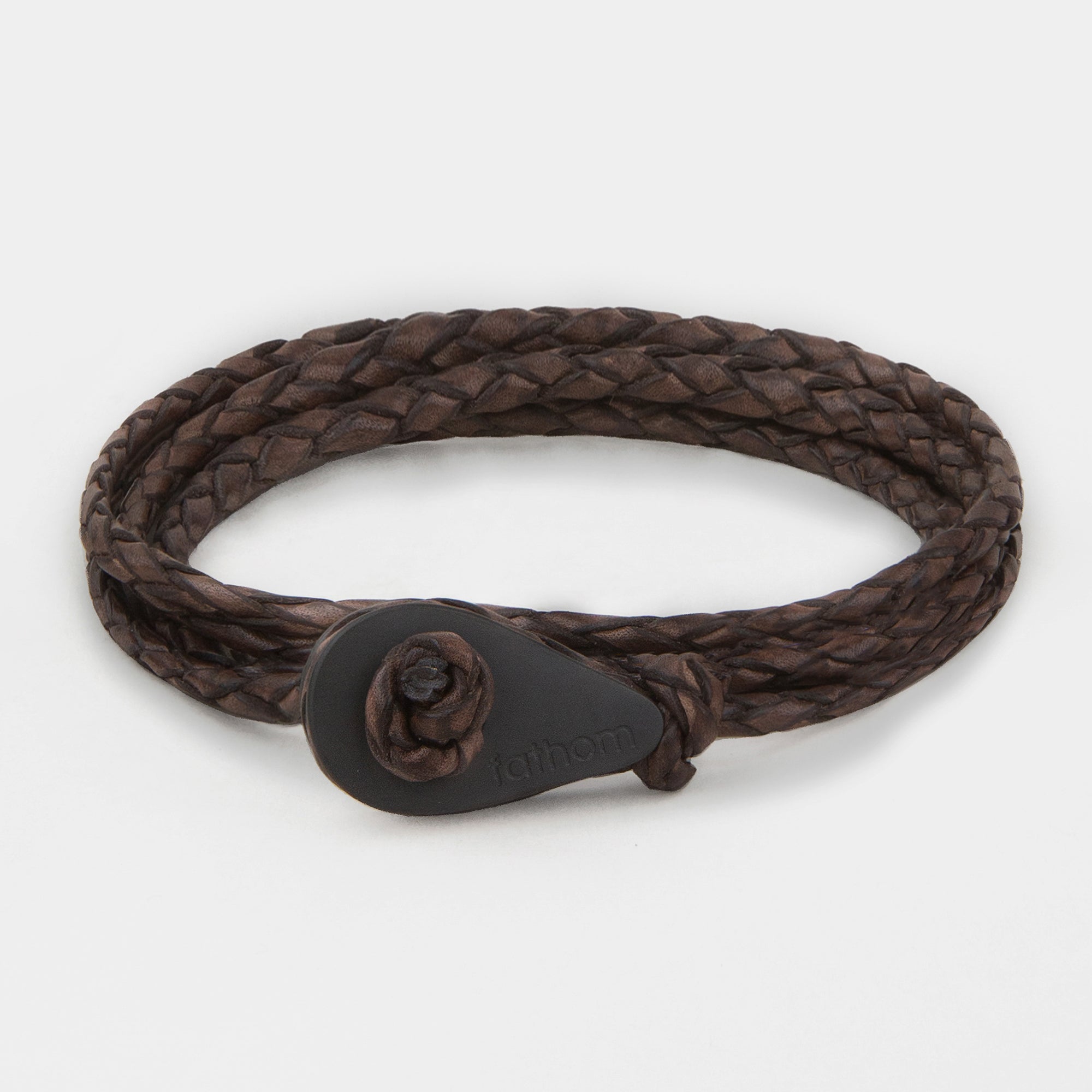 MERCA Braided Leather Bracelets Thimble Charm Wrap Wristbands for Men –  Fathom Bracelets