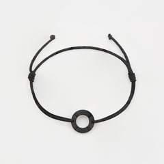 MIRANDA Mens Womens Buoy Charm Friendship String Bracelets Love His and Hers For Men and Women Matte Black Black