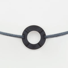 NOUMEA Mens Womens Buoy Charm String Friendship Bracelets Love His and Hers For Men and Women Matte Black Grey