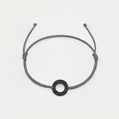 NOUMEA Mens Womens Buoy Charm String Friendship Bracelets Love His and Hers For Men and Women Matte Black Grey