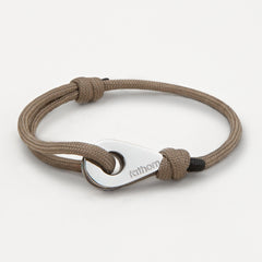 OSAKA Mens Womens Thimble Charm Bracelets Paracord Rope Wristbands Tan Silver