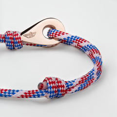 PIRAEUS Mens Womens Thimble Charm Bracelets Paracord Rope Wristbands Red Blue White Rose Gold