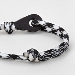 PORT SAID Mens Womens Thimble Charm Bracelets Paracord Rope Wristbands Black White Matte Black