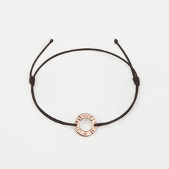 ROCHEFORT Mens Womens Buoy Charm String Friendship Bracelets Love His and Hers For Men and Women Rose Gold Dark Brown