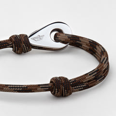 TEMBLADORA Mens Womens Thimble Charm Bracelets Paracord Rope Wristbands Camouflage Silver