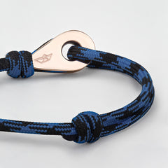 VANCOUVER Mens Womens Thimble Charm Bracelets Paracord Rope Wristbands Black Blue Rose Gold