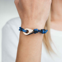 VANCOUVER Mens Womens Thimble Charm Bracelets Paracord Rope Wristbands Black Blue Rose Gold