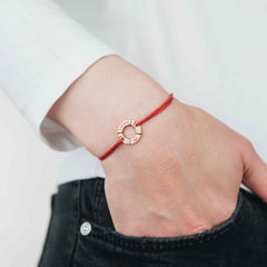 PORT NAGASAKI Mens Womens Buoy Charm String Friendship Bracelets Love His and Hers For Men and Women Rose Gold Red
