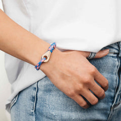 LAGOS Mens Womens Thimble Charm Bracelets Paracord Rope Wristbands Blue Pink Rose Gold