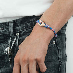 LAGOS Mens Womens Thimble Charm Bracelets Paracord Rope Wristbands Blue Pink Rose Gold