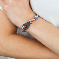 BUENOS AIRES Mens Womens Thimble Charm Bracelets Paracord Rope Wristbands Red Blue White Matte Black