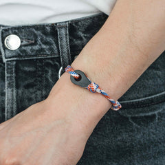 BUENOS AIRES Mens Womens Thimble Charm Bracelets Paracord Rope Wristbands Red Blue White Matte Black